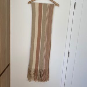 Free people wool/cashmere scarf, one size, pink/tan/cream
